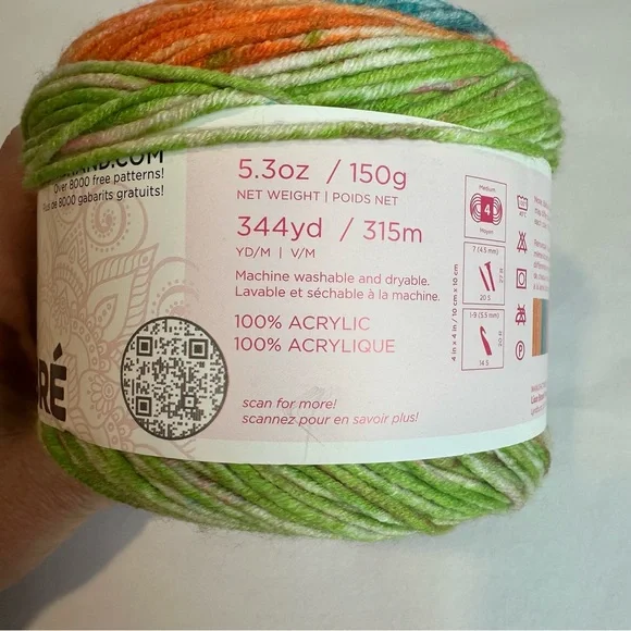 Lion Brand Mandala Ombre’ - HAPPY color-way. 1 ball 🔥 - Picture 5 of 7
